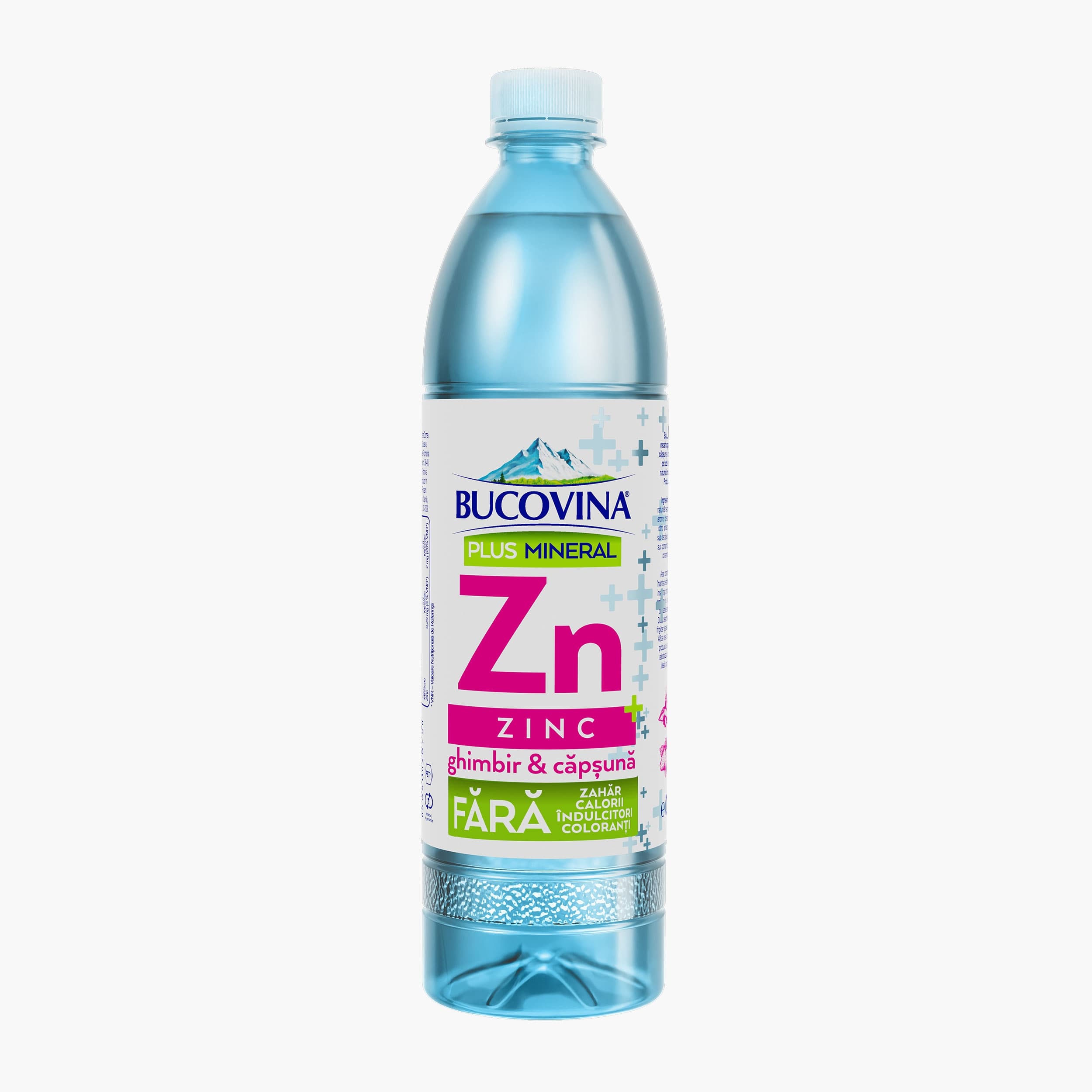 Apă "BUCOVINA" cu Zinc, Ghimbir & Căpșună 0,7l