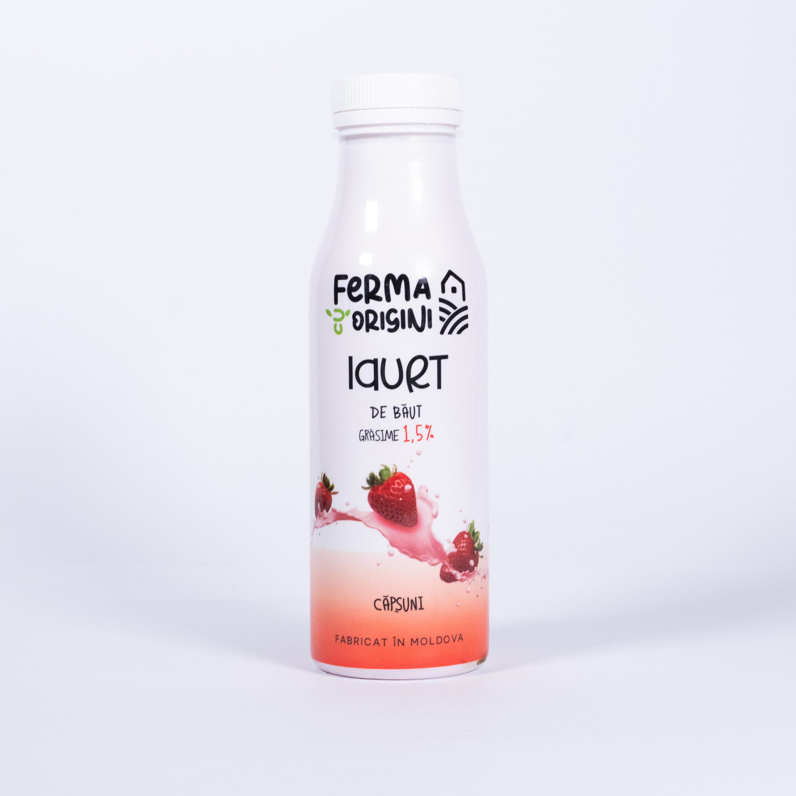 Iaurt de băut cu Căpșuni 1,5% Ferma cu Origini 0,33l