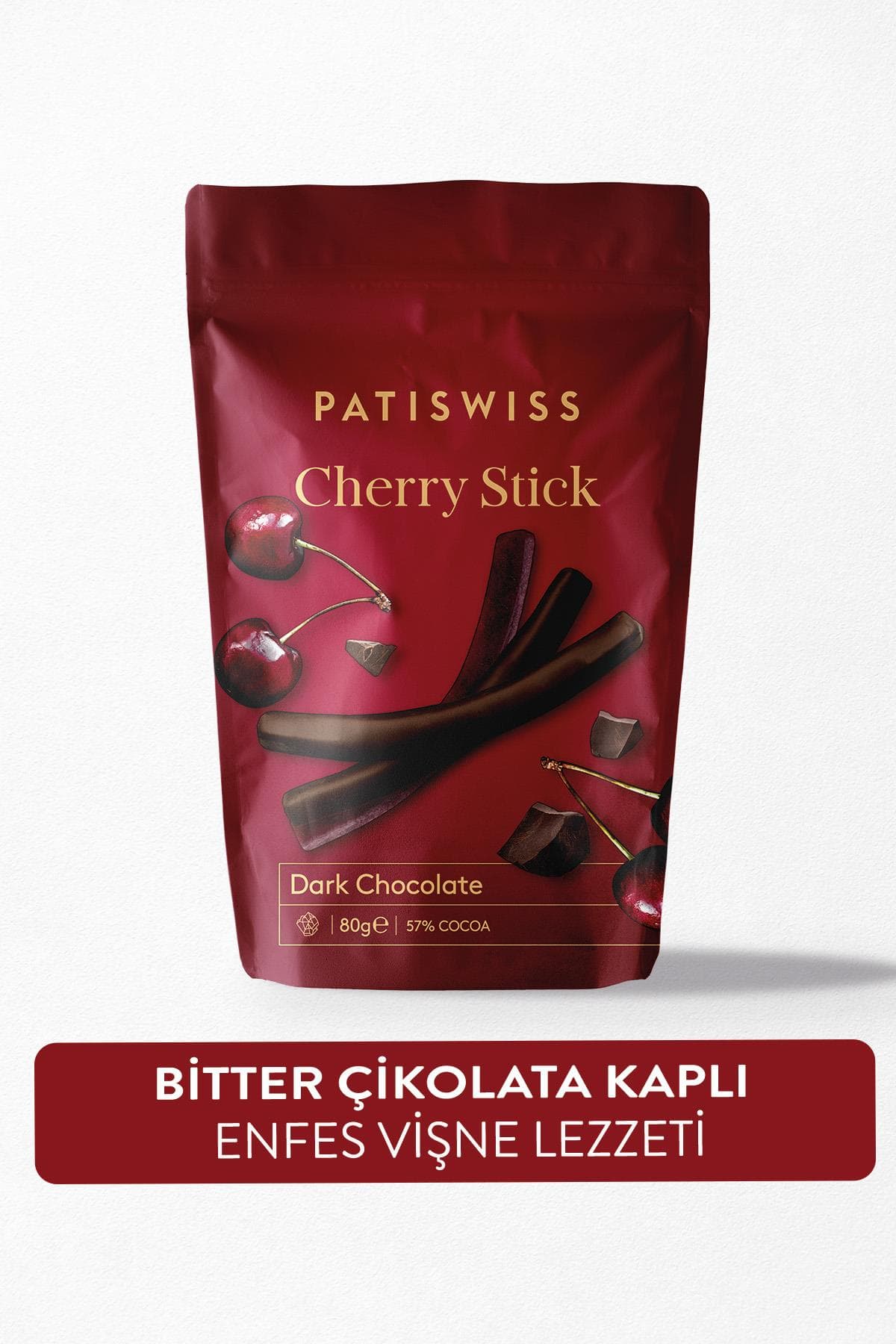 Bețișoare de vișină în ciocolată "PATISWISS" 80g