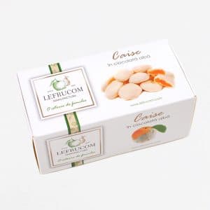 Caise uscate în glazură de ciocolată albă "LEFRUCOM" 200g