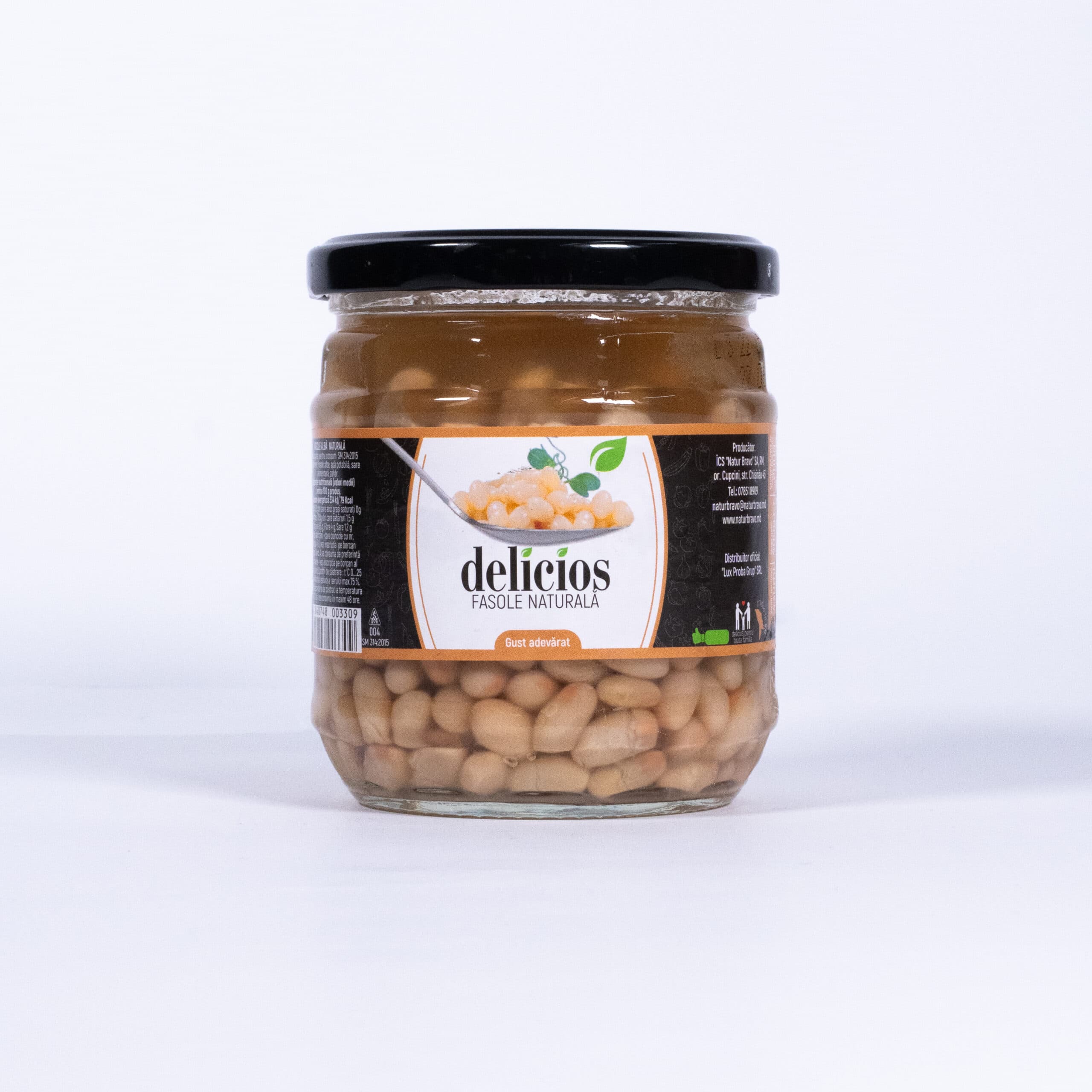 Fasole albă naturală "Delicios" 430g
