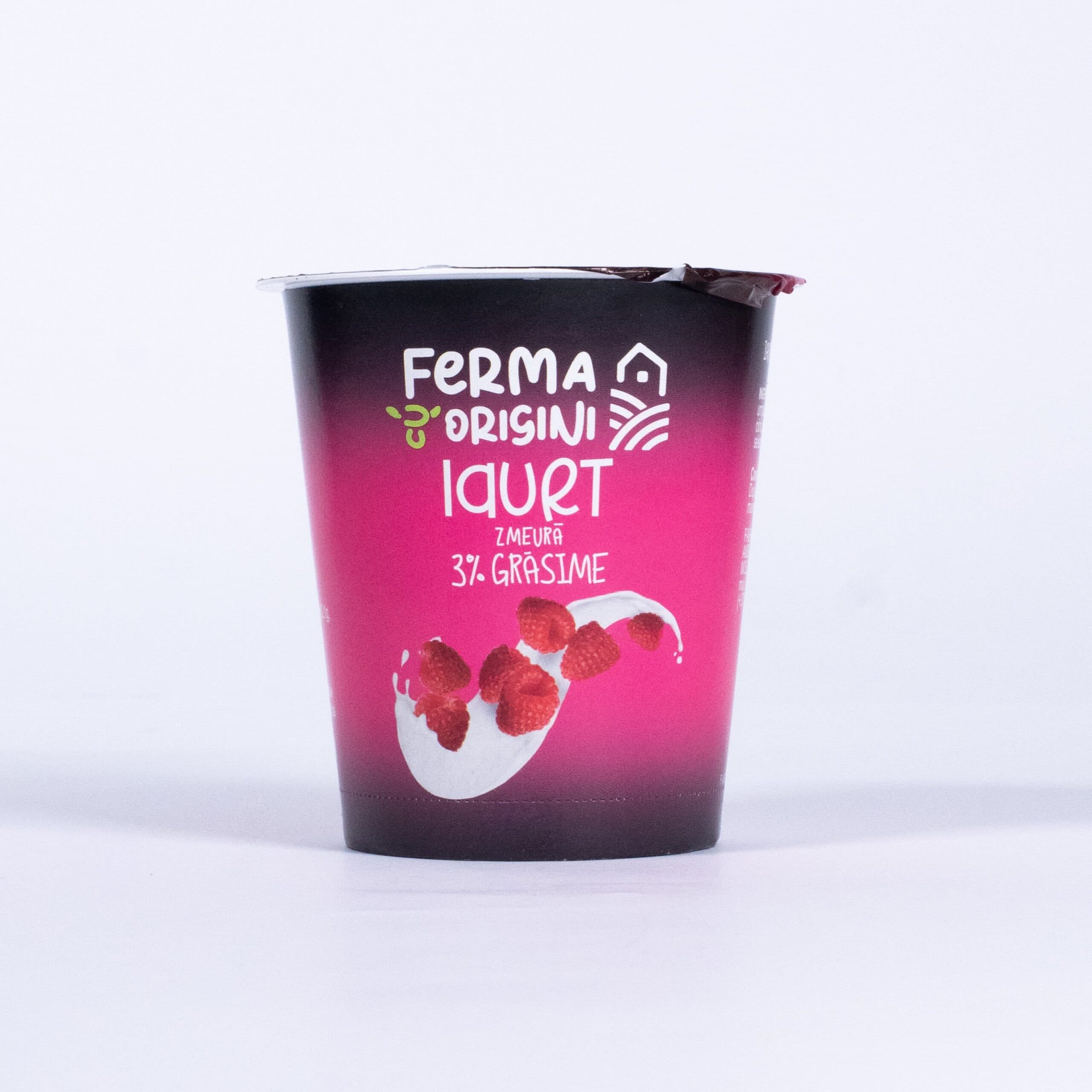 Iaurt cu Zmeură 3% "Ferma cu Origini" 130g
