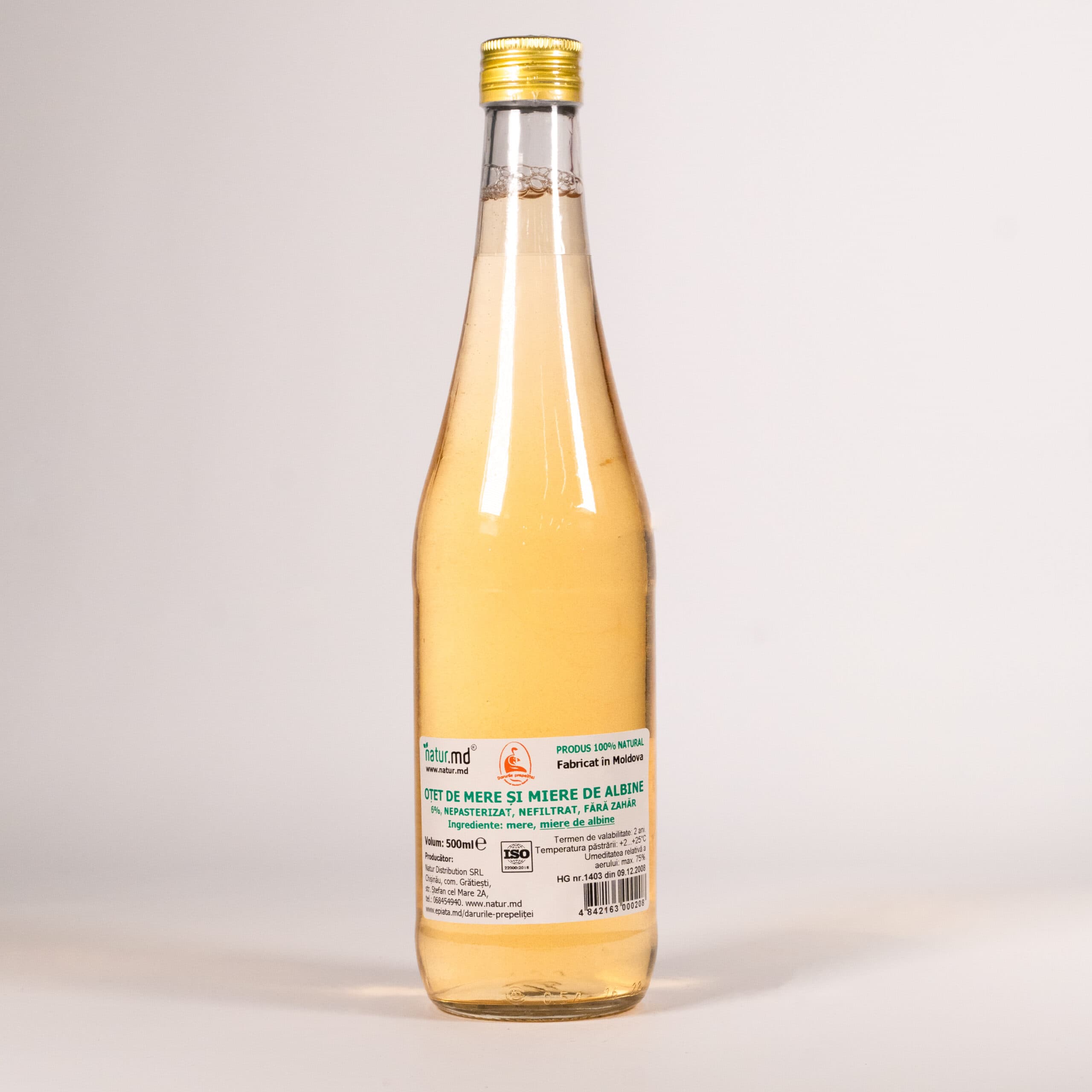 Oțet de mere și miere de albine 6%, 500ml