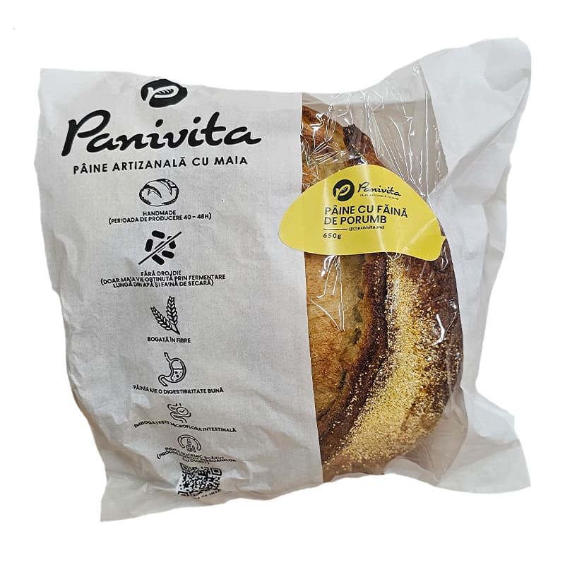 Pâine cu făină de porumb fără drojdie 650g