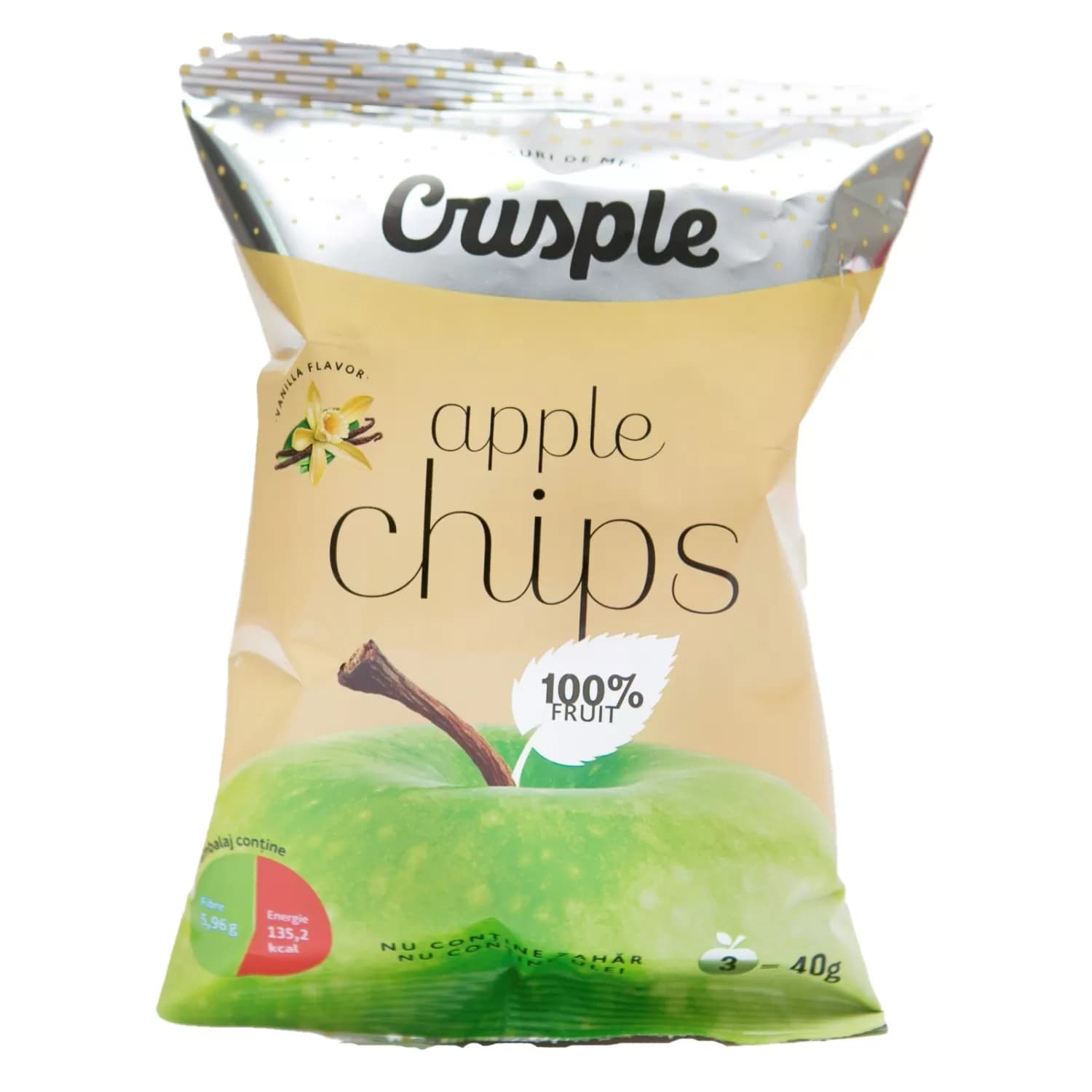 Cipsuri de măr verde cu vanilie 40g