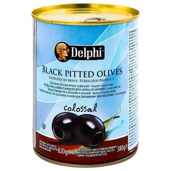 Măsline negre colossal f/s "Delphi" 820g