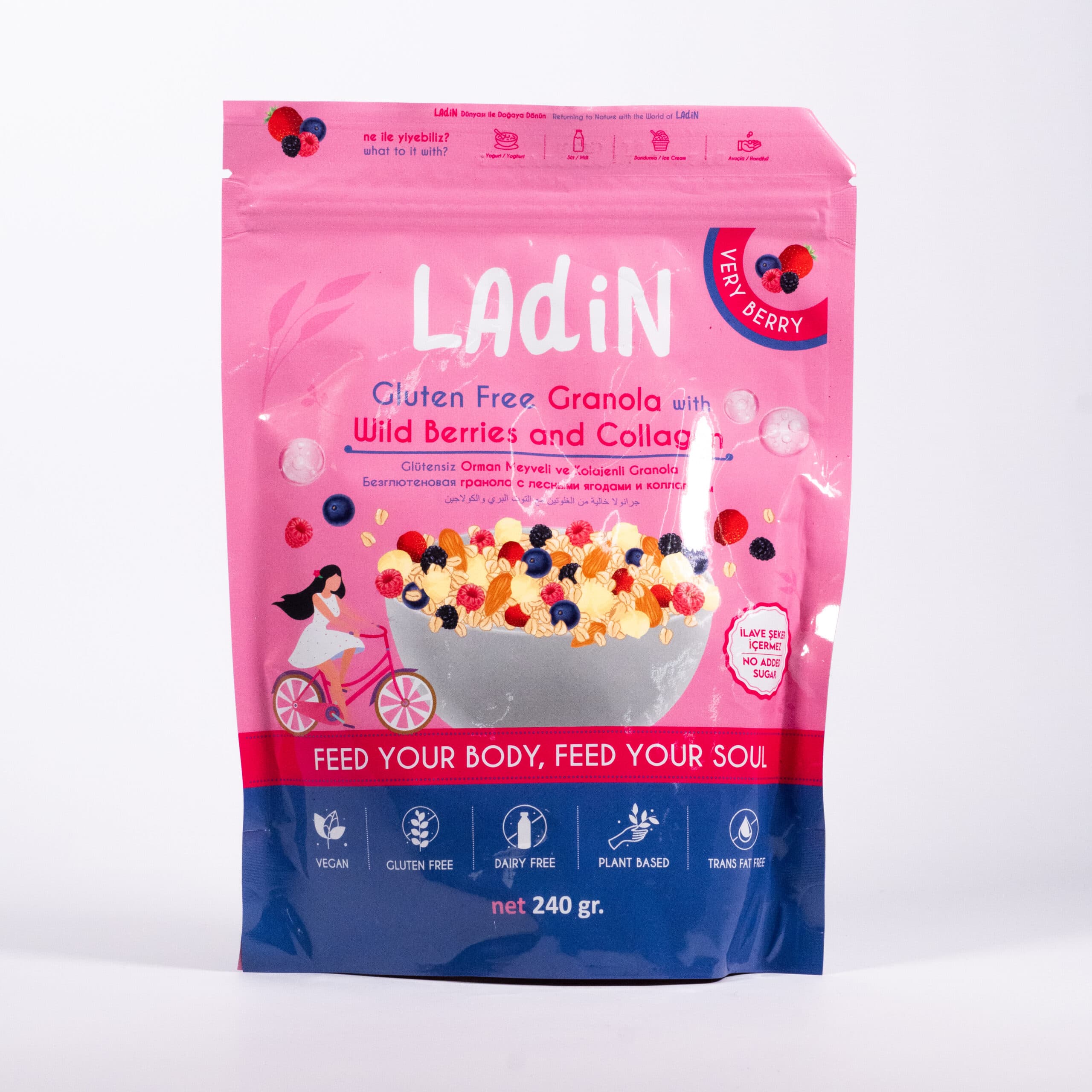 Granola fără Gluten cu fructe de pădure și colagen 240g