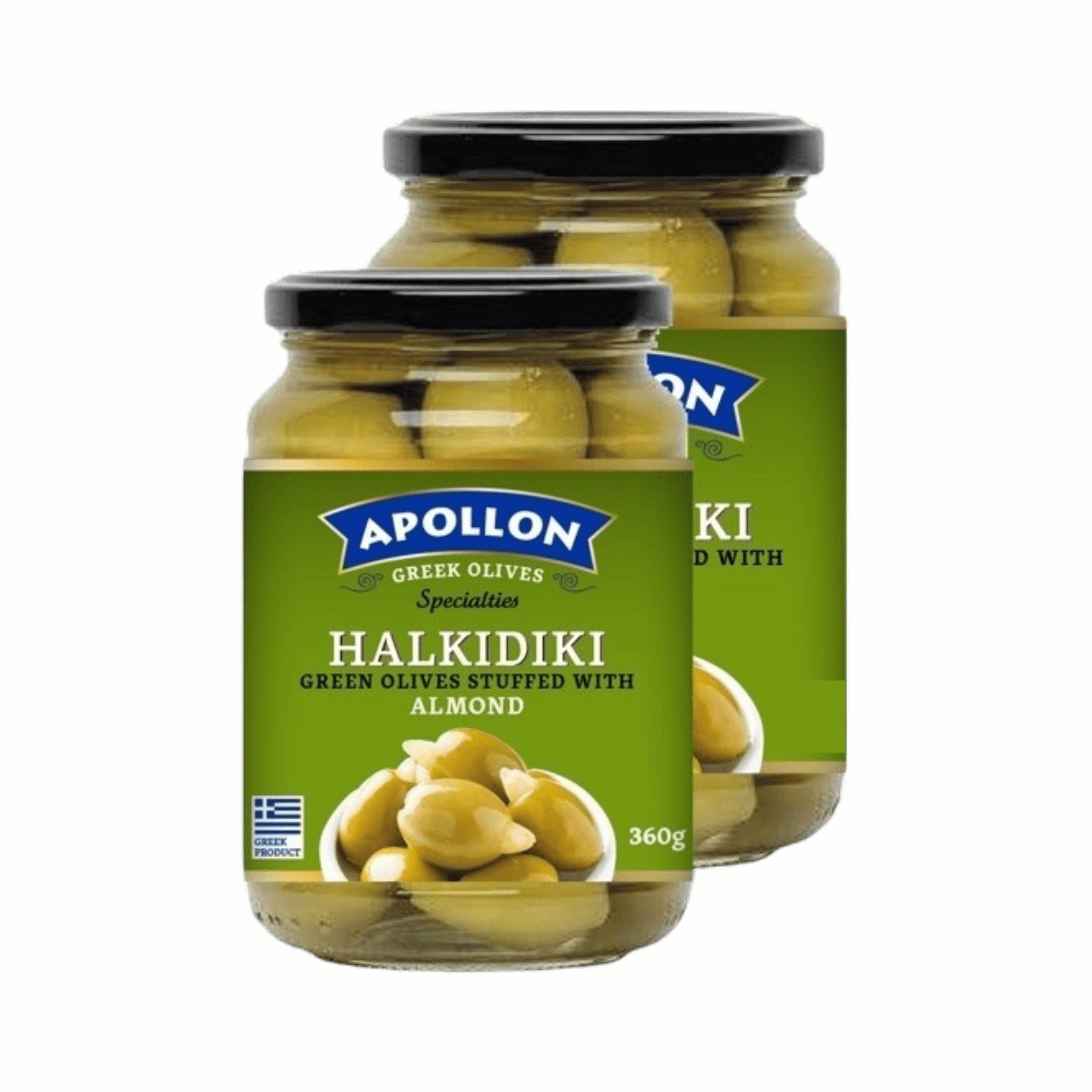 Olive verzi umplute cu migdale "Apollon" 360g