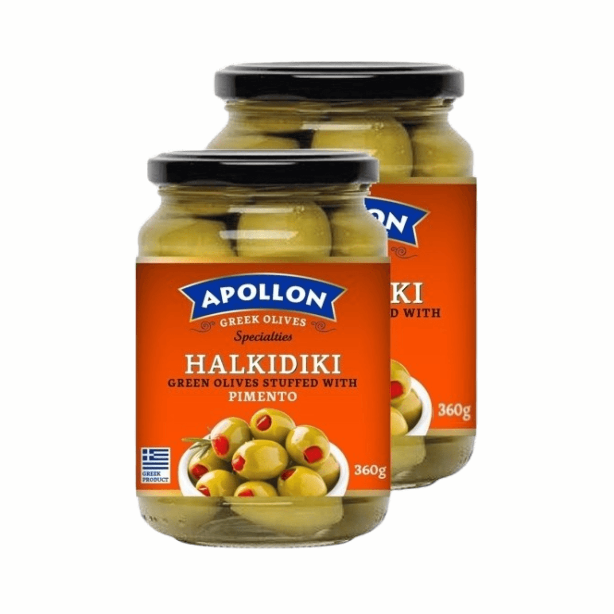 Olive verzi umplute cu paprica "Apollon" 360g