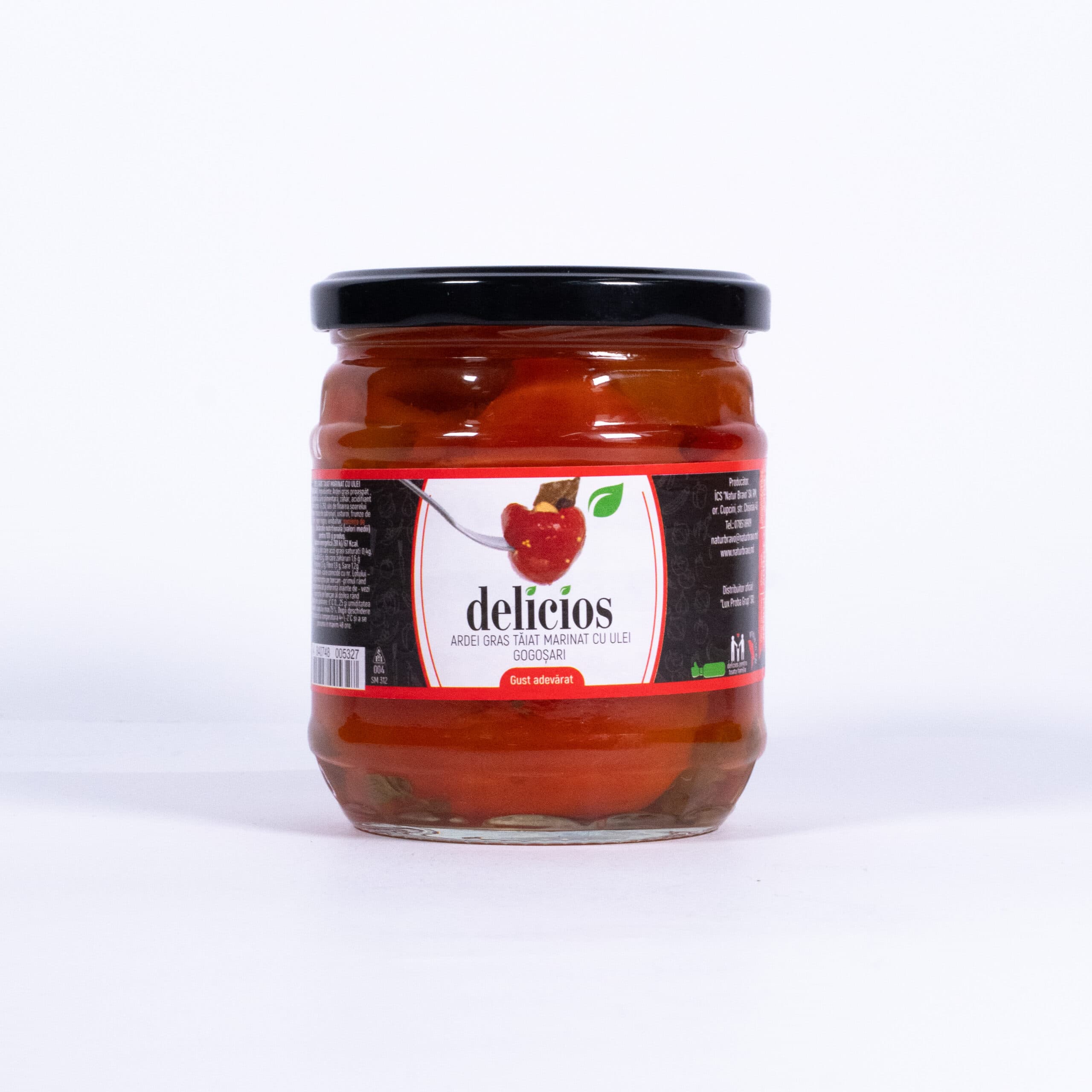 Ardei gras tăiat marinat cu ulei "Delicios" 430