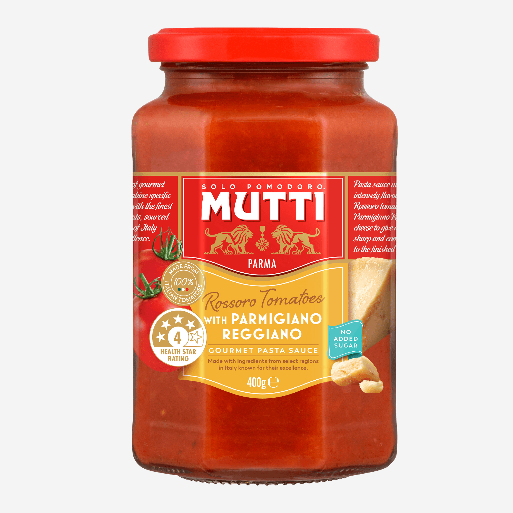Sos de rosii cu Brînză Parmigiano Reggiano "MUTTI" 400g