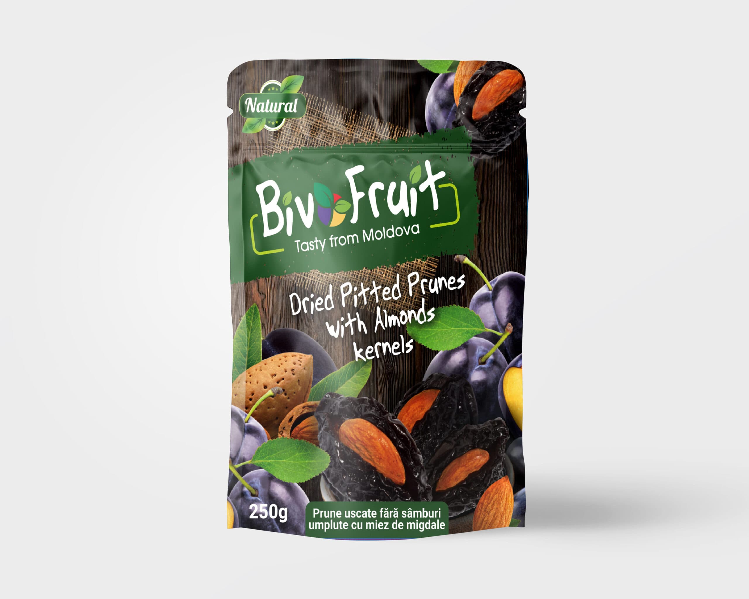 Prune uscate fără sîmburi umplute cu miez de migdale, 250g
