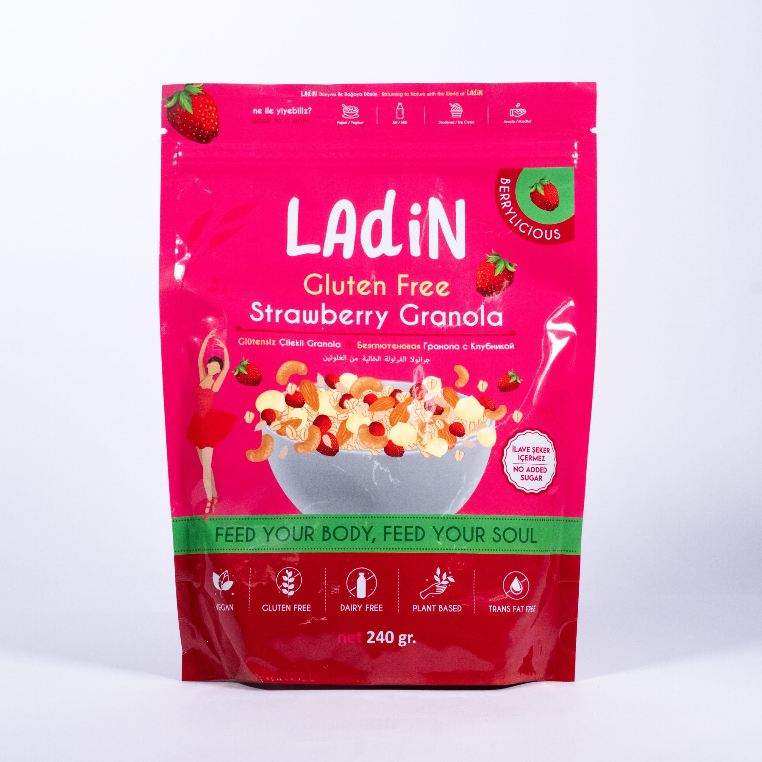 Granola fără Gluten cu căpșuni 240g